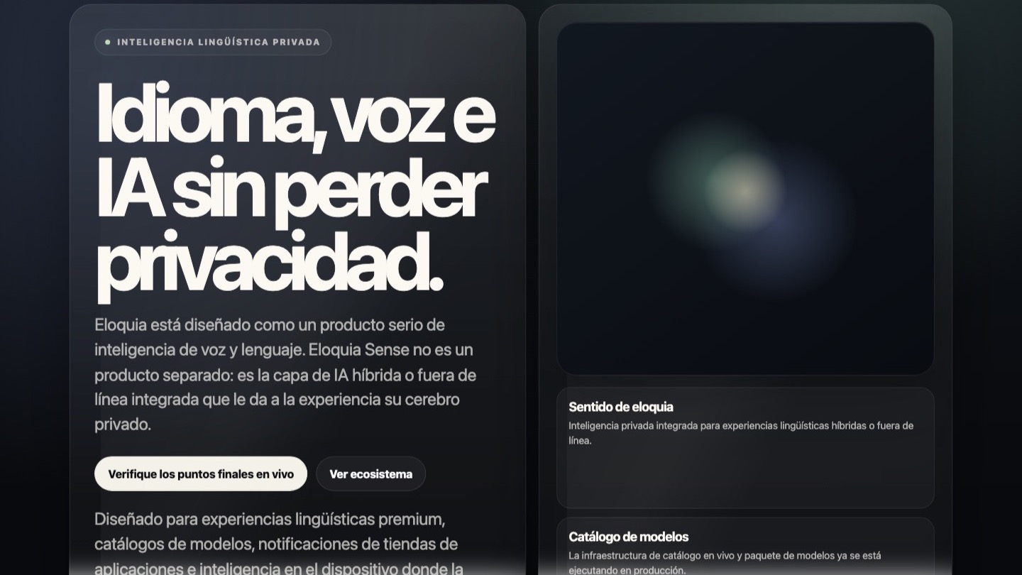 Eloquia public surface screenshot